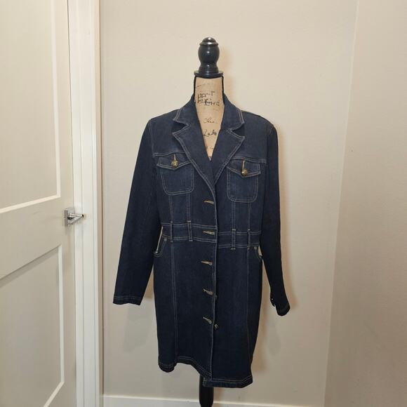 DG2 Diane Gilman Jean Jacket with Removable Faux Fur Collar Size L - Picture 9 of 9